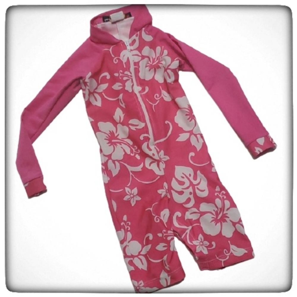 Sun protective 1-piece swimsuit long sleeves-12M